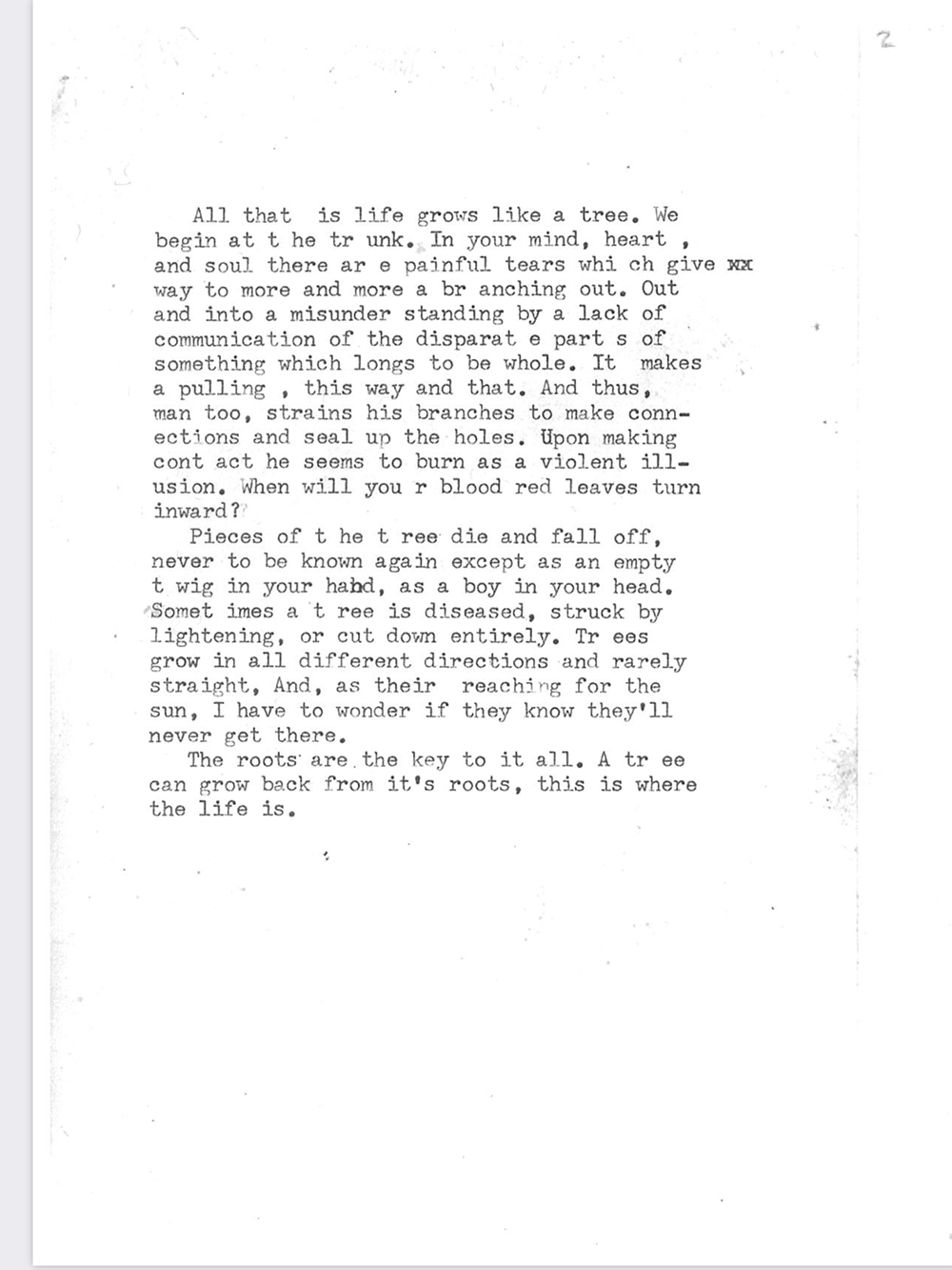 an image of typewritten text